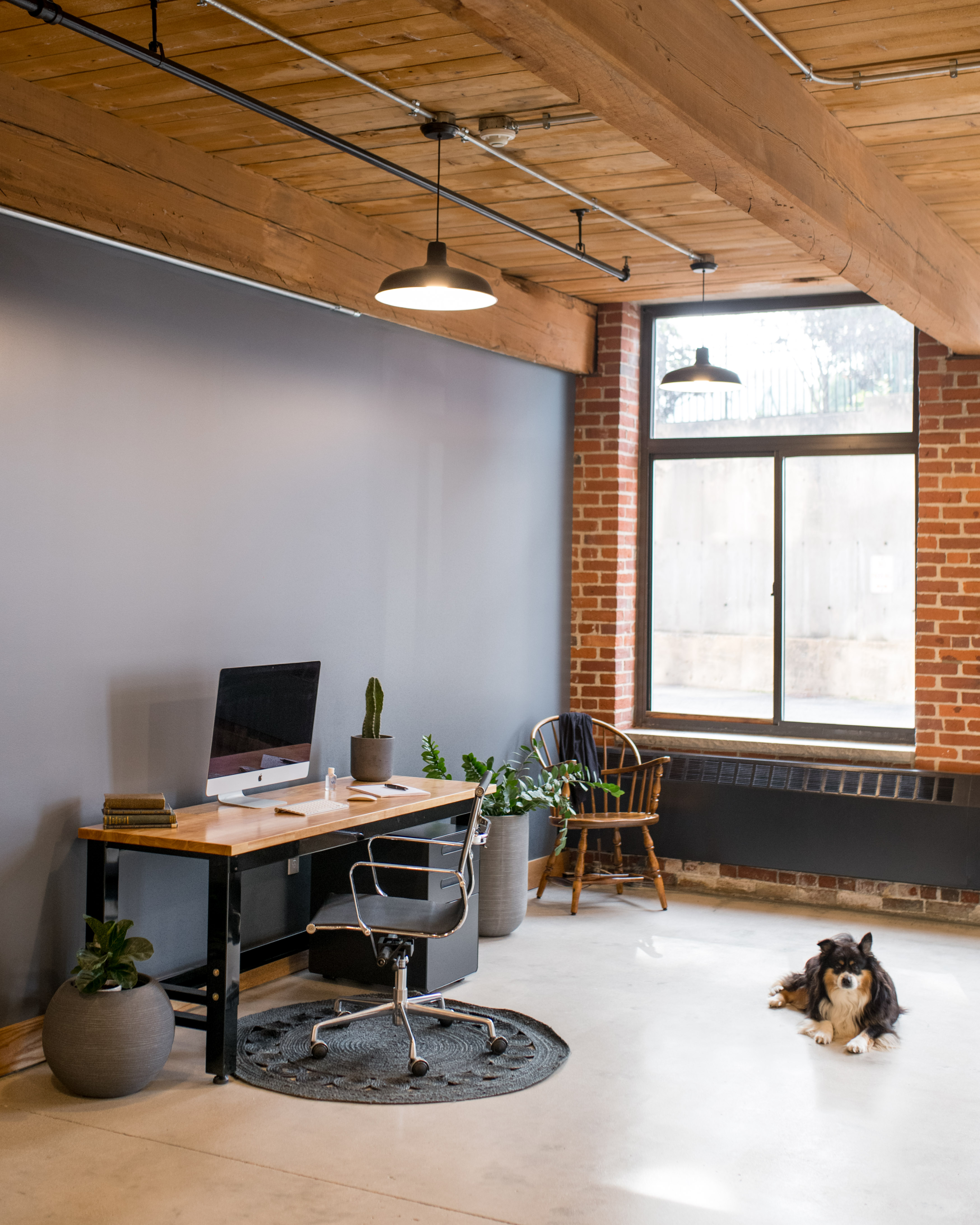 Office behind a glass entry